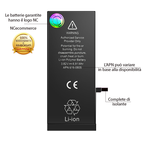 Battery For Apple Iphone 6 6g Capacity Original Apn Compatible