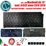 Tastiera italiana ita per apple macbook air 13 a1932 2018 2019 qwerty retro illuminazione pannello posteriore