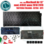 TASTIERA ITALIANA ITA PER APPLE MACBOOK AIR13" A1932 2018 2019 QWERTY RETROILLUMINAZIONE PANNELLO POSTERIORE