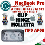 CLIP MOLLETTA FORBICE HINGE X TASTI APPLE MACBOOK PRO 13" 15" A1425 A1502 A1398 TASTI FUNZIONE KEYBOARD KEY AP08 2012 2013 2014 2015