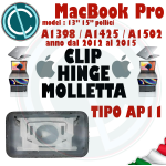 CLIP MOLLETTA FORBICE HINGE X TASTI APPLE MACBOOK PRO 13" 15" A1425 A1502 A1398 TASTI FUNZIONE KEYBOARD KEY AP11 ANNO 2012 2013 2014 2015