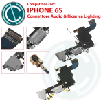 CONNETTORE DOCK RICARICA RICAMBIO IPHONE 6S 6 S PORTA ALIMENTAZIONE LIGHTNING JACK CUFFIA