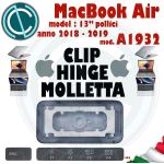 CLIP FARFALLA HINGE X TASTI FUNZIONE APPLE MACBOOK AIR A1932 13" ANNO 2018 2019