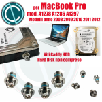 SET KIT VITI HDD HARD DRIVE PER APPLE MACBOOK A1342 PRO A1278 A1286 A1297 13 15 17 SCREW 4 PCS HD ORIGINAL 