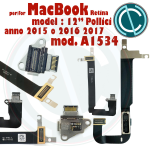 ALIMENTAZIONE USB-C APPLE MACBOOK RETINA 12" A1534 2015 2016 2017 CONNETTORE RICARICA 821-00077  821-00828-A