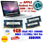 MEMORIA RAM 4GB 2Rx8 PC3 10600S DDR3 1333MHZ SODIMM PER APPLE MACBOOK PRO PORTATILE