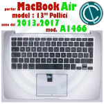 POGGIAPOLSI APPLE MACBOOK AIR 13" POLLICI A1466 ANNO 2013 2014 2015 2017 PALMREST UPPER CASE KEYBOARD TASTIERA SVEDESE