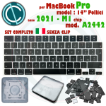 SET TASTI COMPLETO KIT SOSTITUZIONE PER TASTIERA ITALIANA APPLE MACBOOK PRO A2442 14" POLLICI 2021 CHIP M1