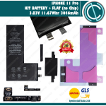 KIT BATTERIA SENZA CHIP DA SALDARE PER IPHONE 11 PRO SET ADESIVO E CAVO PARI ORIGINALE