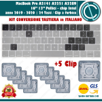SET KIT TASTI CONVERSIONE PER TASTIERA ITALIANA APPLE MACBOOK PRO A2289 13" POLLICI  ITA 2020
