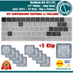 SET KIT TASTI CONVERSIONE PER APPLE MACBOOK AIR A2179 13" POLLICI TASTIERA ITALIANA ITA 2020