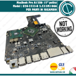 SCHEDA MADRE APPLE MACBOOK PRO A1286 15" 2009 MOTHER BOARD 2.53G 820-2533-B FAULTY