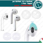 5 PAIA COVER PROTETTIVA IN SILICONE PER AURICOLARI APPLE AIRPODS 1 & 2 E EARPODS