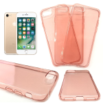 3x cover custodia trasparente apple iphone 7 tpu morbida sottile silicone rosa