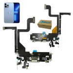 iPhone 13 Pro Connettore Dock Presa di Ricarica Pari all'originale Carica Cavo Flat Flex Flessibile Microfono Ricambio grigio