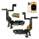 iPhone 14 Pro Connettore Dock Presa di Ricarica Carica Cavo Flat Flex Flessibile Microfono Ricambio grigio pari all'originale