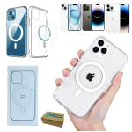 Cover Custodia Magsafe Trasparente Apple Iphone 16 15 14 13 12 Pro Plus Max Magnetica