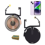 Modulo di ricarica senza filo flat flash led microfono antenna NFC per Apple iPhone 14 wireless IQ