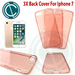 COVER PER IPHONE 7 APPLE TRASPARENTE MORBIDA CUSTODIA SOTTILE TPU SLIM COLORE ROSA 