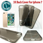 3X Cover Custodia Grigio Trasparente Apple Iphone 7 Tpu Morbida Sottile Silicone