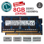 SK HYNIX MEMORIA RAM 8GB 2X4GB 2Rx8 PC3 12800S DDR3 1600MHZ SODIMM LAPTOP MACBOOK NOTEBOOK