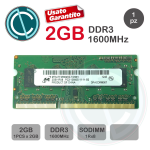 MICRON MEMORIA RAM 2GB 1Rx8 PC3 12800S DDR3 SODIMM 1600MHZ MACBOOK LAPTOP NOTEBOOK