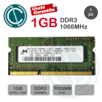 MICRON MEMORIA RAM 1GB 1Rx8 PC3 8500S DDR3 1066MHZ SODIMM MACBOOK LAPTOP NOTEBOOK