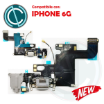 CONNETTORE RICARICA DOCK CARICA RICAMBIO PER APPLE IPHONE 6 6G GRIGIO LIGHTNING JACK MICROFONO AUDIO RICAMBIO