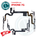 TASTI POWER VOLUME ON/OFF ACCENSIONE MUTE FLASH LED PER IPHONE 7 FLAT RICAMBIO 