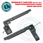 APPLE MACBOOK AIR A1466 1369 13" COPPIA ALTOPARLANTI DESTRO SINISTRO AUDIO SPEAKER RIGHT ORIGINAL ANNO 2011 2012 2013 2014 2015 2016 2017 