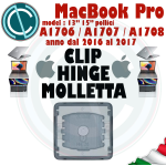 CLIP MOLLETTA HINGE X TASTI APPLE MACBOOK PRO A1706 A1707 A1708 MECCANISMO TASTO 2016 2017