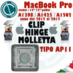 CLIP MOLLETTA HINGE X TASTI APPLE MACBOOK PRO 13" 15" A1425 A1502 A1398 KEYBOARD KEY AP11 ANNO 2012 2013 2014 2015
